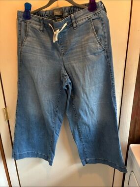 torrid Light Blue Denim Wide leg Crop Jeans with Drawstring